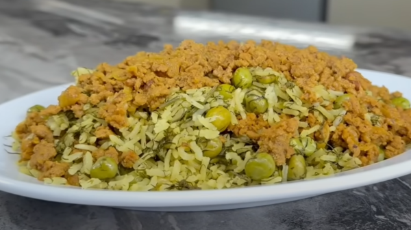طرز تهیه نخود پلو با گوشت چرخ نموده، مرحله به مرحله و تصویری