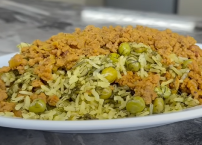 طرز تهیه نخود پلو با گوشت چرخ نموده، مرحله به مرحله و تصویری
